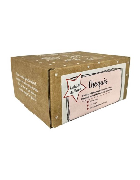 PUROMENU Choquis Pavo, Plátano y Chía 125g - Snack Artesanal para Perros