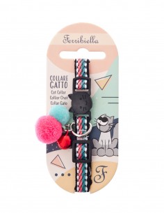 Collar Snowball Gris y Rosa con Cierre de Seguridad -...