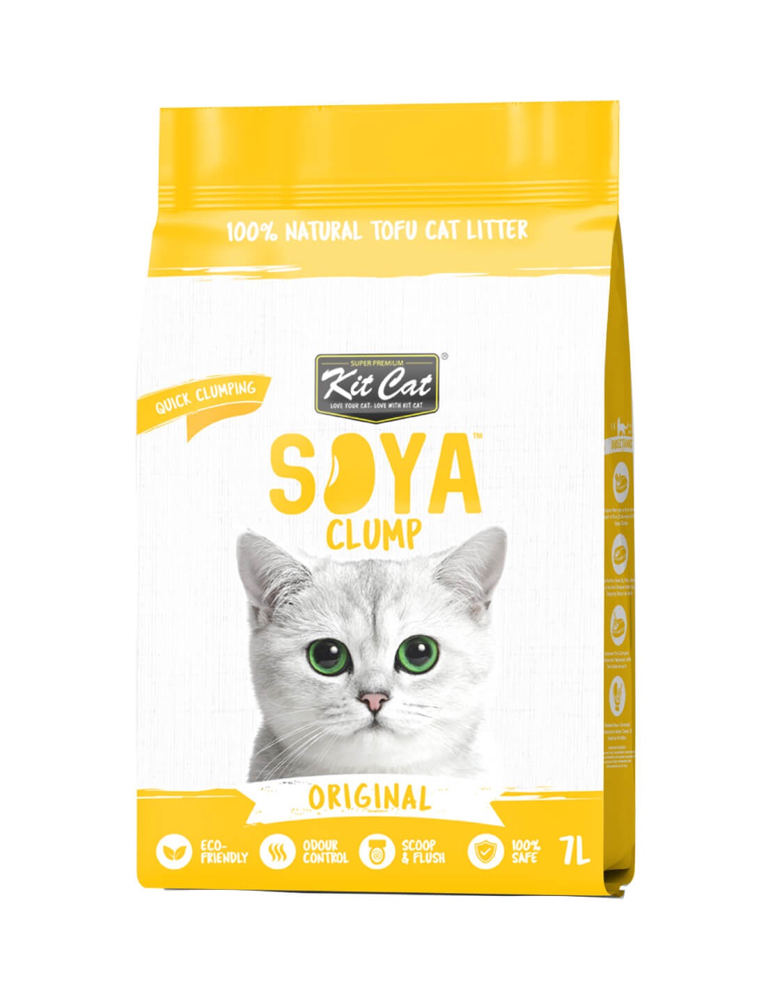 Kit Cat Arena Eco SoyaClump Original 7L Arena ecológica para