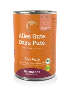 HERRMANN'S Pavo y Nabo 400g - Comida Húmeda BIO para Perros