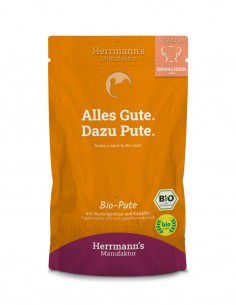 HERRMANN'S Pavo y Nabo 150g - Comida Húmeda BIO para Perros