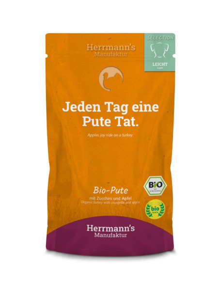 HERRMANN'S Pavo y Calabacín 150g - Comida Húmeda BIO LIGHT para Perros