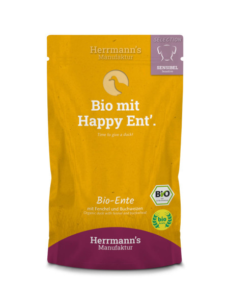 HERRMANN'S Pato e Hinojo 150g - Comida Húmeda BIO SENSITIVE para Perros