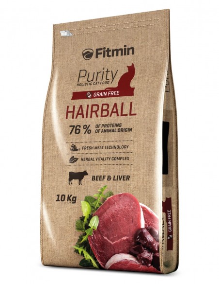 FITMIN Hairball Buey Grain Free 10kg - Para Gatos