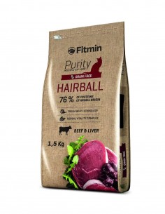 FITMIN Hairball Buey Grain Free 1,5kg - Para Gatos