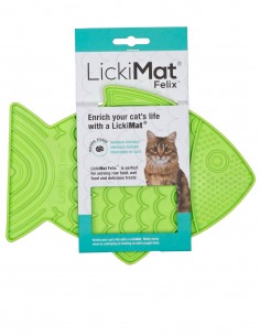 LickiMat Felix Verde - Comedero Antivoracidad para Gatos 2