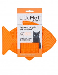 LickiMat Casper Naranja - Comedero Antivoracidad para Gatos 2