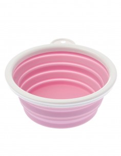 Comedero Plegable para Viajes Rosa M - Para Perros y Gatos 2