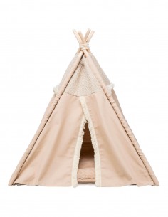 Cueva Tipi Boho con Cojín Reversible - Para Perros y Gatos