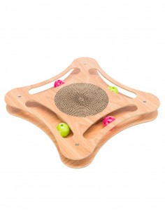 Rascador Interactivo con Tabla C de Madera - Para Gatos 2