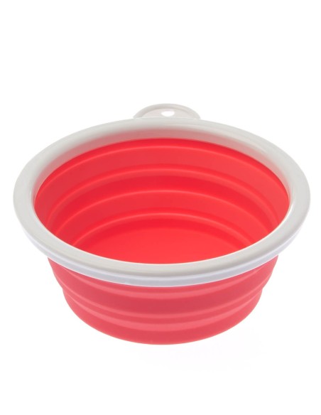 Comedero Plegable para Viajes Rojo L - Para Perros y Gatos