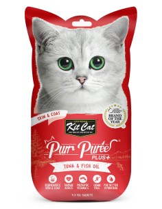 KIT CAT PurrPureePlus Atún y Aceite Pescado 4x15g - Piel...