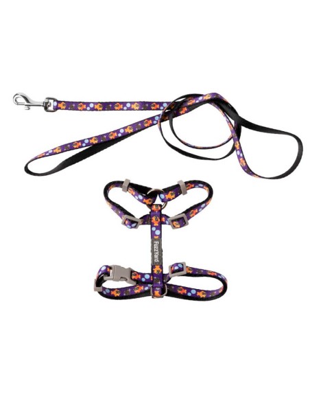 FUZZYARD Pack Correa + Arnés Caturday Night Fever - Para Gatos