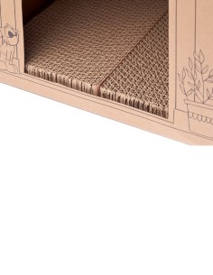 Rascador Casseta de Cartón y Catnip - Para Gatos 2