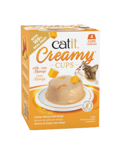 Catit Creamy CUPS Mousse de Pollo y Mango 4x25g - Para Gatos