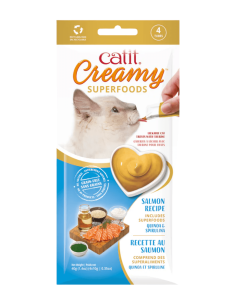 Catit Creamy Superfood Salmón, Quinoa y Spirulina 4x10g -...