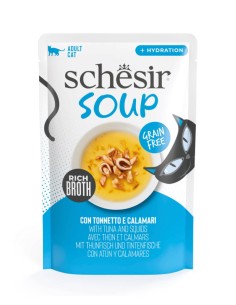 Schesir Sopa Hidratante Atún y Calamares 40g - Para Gatos