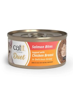 Catit Bites Duet Trocitos en Salsa de Salmón con Pollo...
