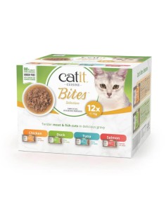 Catit Pack Degustación Bites Trocitos en Salsa 12x75g -...