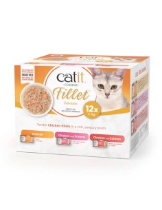 Catit Pack Degustación Fillet en Caldo de Pollo 12x75g -...