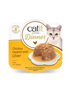 Catit Dinner Tarrina de Pollo con Topping de Hígado y...