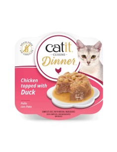 Catit Dinner Tarrina de Pollo con Topping de Pato y...