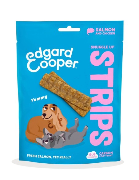 Edgard & Cooper Tiras Salmón, Pollo, Mango y Fresa 75g - Snacks para Perros