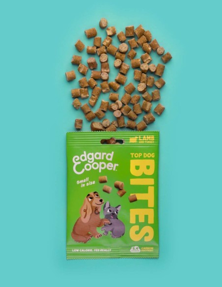 Edgard & Cooper Bocaditos Cordero, Pavo y Pera 50g - Snacks para Perros