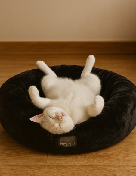 FuzzYard Cama Dreameazzzy Antiestrés Black S - Para Perros y Gatos