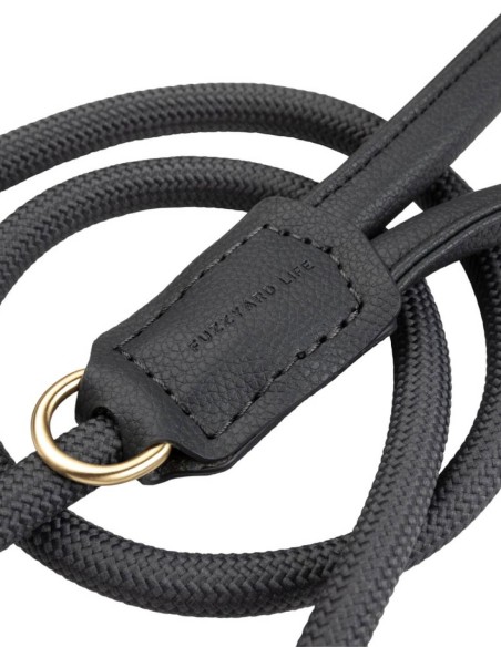 FuzzYard LIFE Correa Cuero Slate Grey S - Para Perros