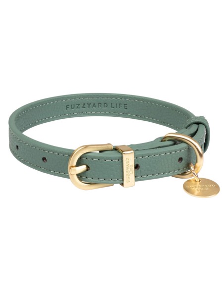 FuzzYard LIFE Collar Cuero Myrtle Green M - Para Perros