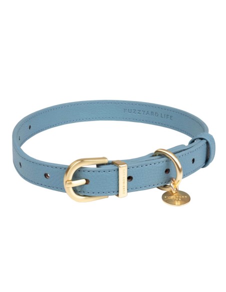 FuzzYard LIFE Collar Cuero French Blue S - Para Perros