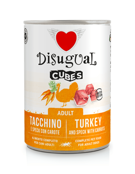 DISUGUAL WET Cubes Pavo, Speck y Zanahorias 400g - Para Perros