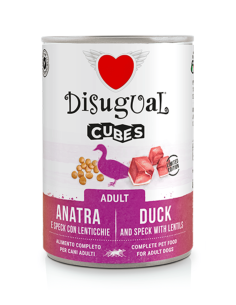 DISUGUAL WET Cubes Pato, Speck y Lentejas 400g - Para Perros