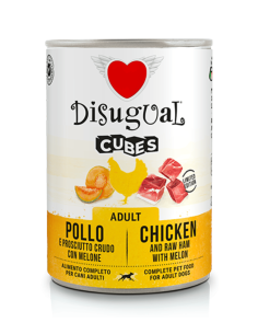 DISUGUAL WET Cubes Pollo, Jamón curado y Melón 400g -...