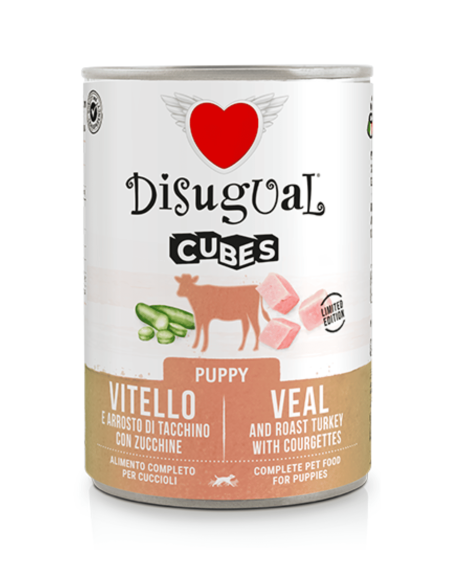 DISUGUAL WET Cubes Ternera, Pavo asado y Calabacín 400g - Para CACHORROS