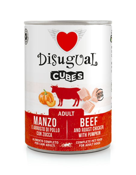 DISUGUAL WET Cubes Ternera, Pollo asado y Calabaza 400g - Para Perros