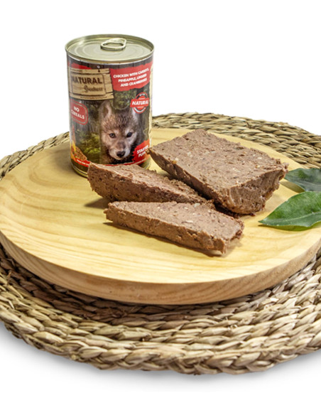 NATURAL GREATNESS Pollo con Zanahorias, Piña y Arándanos rojos 400g - Para CACHORROS