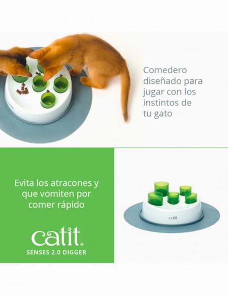 Catit Comedero Digger Interactivo Antivoracidad - Para Gatos