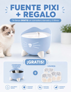 Catit COMBO PIXI Azul: Fuente + Comedero + 3x Filtros GRATIS 2