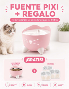 Catit COMBO PIXI Rosa: Fuente + Comedero + 3x Filtros GRATIS 2