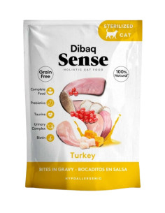 SENSE Bocaditos en Salsa Pavo 100g - Comida Húmeda para...