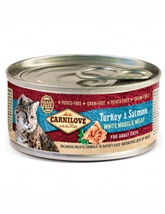 CARNILOVE Pavo y Salmón 100g - Comida húmeda para Gatos