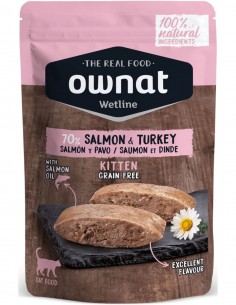 OWNAT Wetline Salmón y Pavo 85g - Comida Húmeda para KITTEN