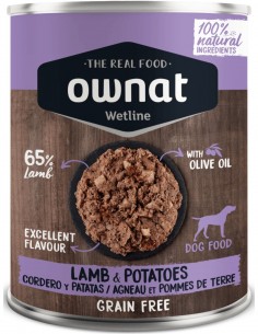 OWNAT Wetline Cordero y Patata 395g - Comida Húmeda para...