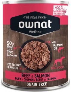 OWNAT Wetline Ternera y Salmón 395g - Comida Húmeda para...