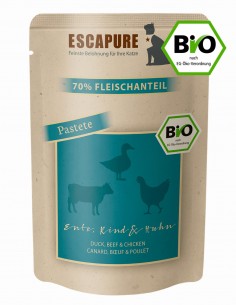 ESCAPURE Pato, Ternera y Pollo 100g - Comida BIO para gatos