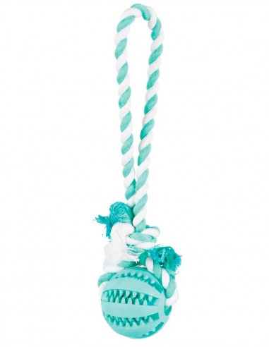 TRIXIE Pelota con sabor a Menta + Cuerda -...