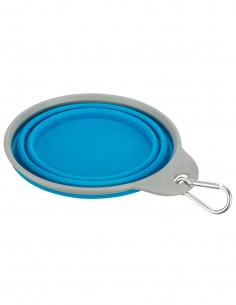 Comedero Plegable con Mosquetón Azul y Gris 1L - Para... 2