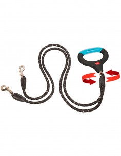 Correa para perros doble con Asa cómoda de Gel M/L (+27kg)